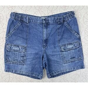 Savane Men Cargo Shorts 38 Blue Denim Fishing Outdoor Hiking Cotton Casual